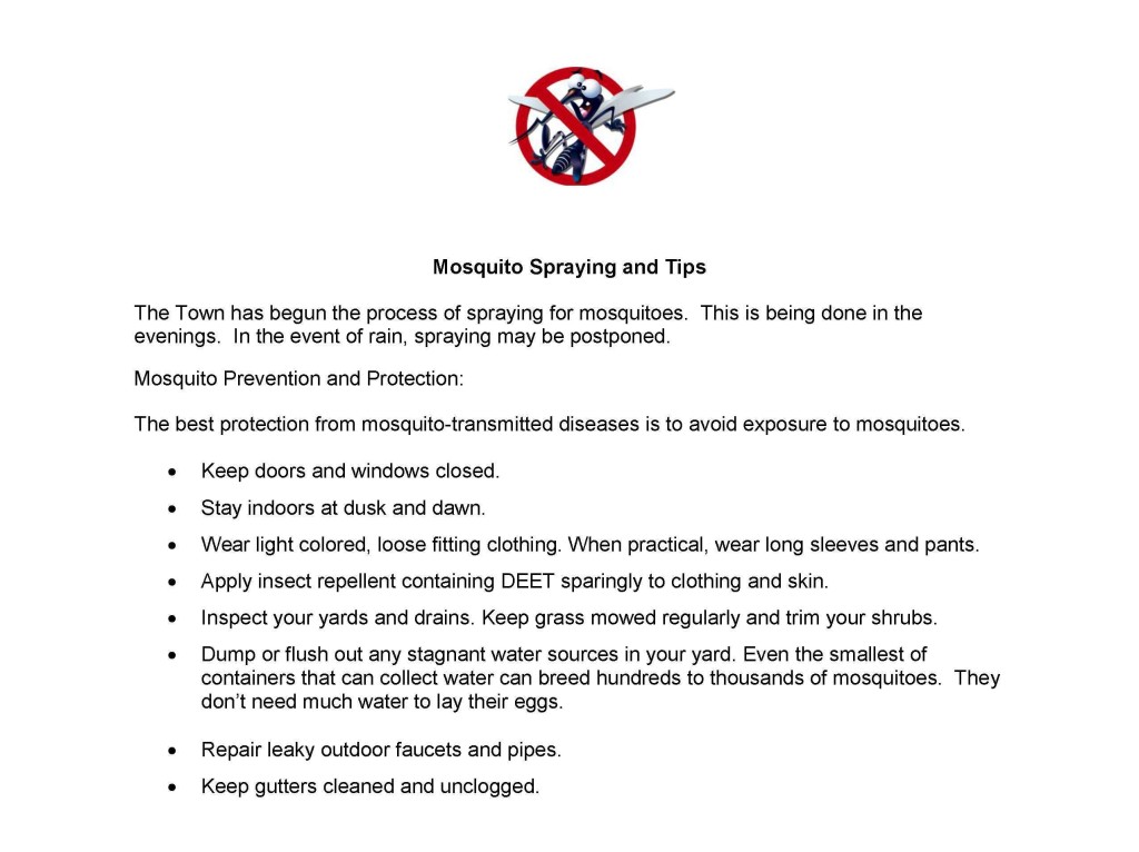 Mosquito Spraying and Tips
