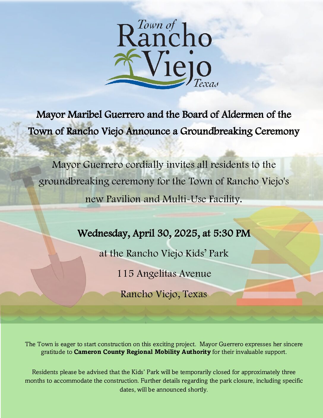 Press Release – Groundbreaking Ceremony for new RV Pavilion and Multi-Use Facility